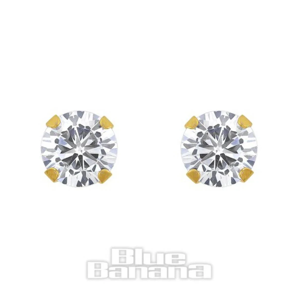 Studex Gold Plated Tiffany 6mm Cubic Zirconia